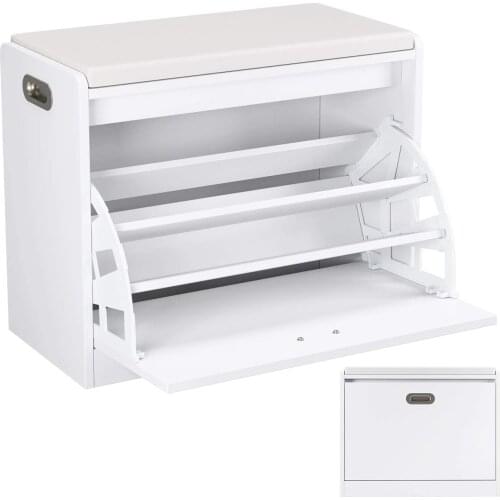 Homfa Shoe Storage Bench with Seat Cushion Shoe Rack Shoe Shelf Shoe Rack Bench Storage Unit with Storage Chest Bench Seat