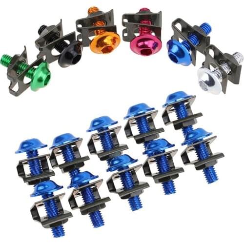 10x 6mm Universal Motorcycle Fairing Body Bolts Scooter Nuts Bolts M6 Spire Speed Fastener Clips Screw Spring Bolts Nuts#294313