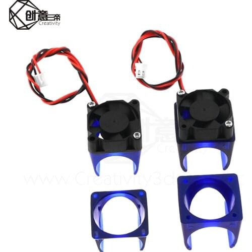 1PC V5 V6 Cooling Fan With Bracket For 3D Printer Radiator Cooling Fan With 30mm*30mm*10mm Blue Support Cover For E3D 3D Printer