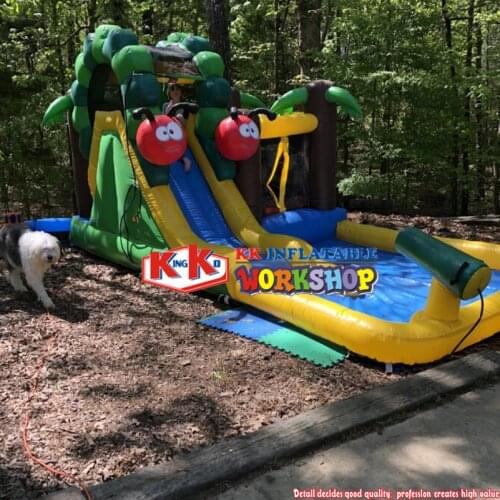 KK inflatable aqua park with pool/mini used water park slide/inflatable water slide with pool