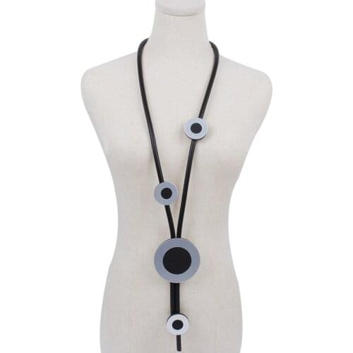 YD&YDBZ New Circle Pendant Long Necklaces For Women Gothic Strange Rubber Necklace Fashion Handmade Jewelry Accessories Gift