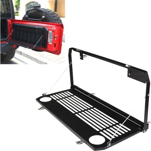 1Pc Tailgate Table Rear Door Foldable Shelf Storage Bracket Accessories Aluminum Off-Road Travel for Jeep Wrangler JL 2018-2019