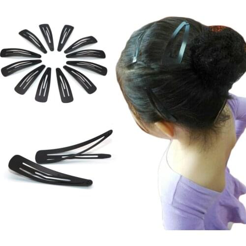 12pcs Metal Hairclip Hair Snap Clips Hair Salon Accessories Black Barrettes Head Hairpins Hairgrips Hair Styling Braiding Tool