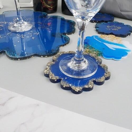 5Pcs Large Silicone Flower Coaster Resin Casting Molds Kit Epoxy Resin Art Craft F3MD