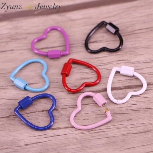 5PCS, Mix Color DIY Jewelry Clasps Copper Connector Lock Carabiner Enamel Screw Clasp For Jewelry Making