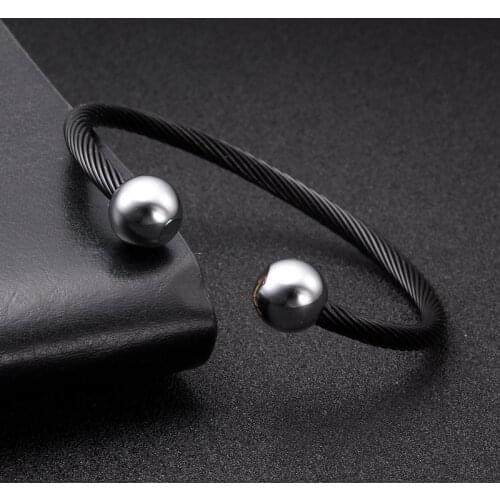 Trendy Simple Healthy Stainless Steel Open Men Women Cuff Bangles Mesh Surface Male Charm Sporty Bracelets Jewelry Gift