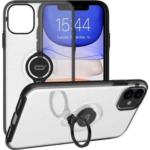 For iPhone 11 XR XS Max Case with Ring, Anti-Scratch with 360 Degree Rotation Finger Ring Kickstand Work with Magnetic Car Mount