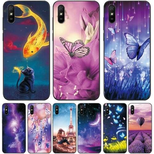 For Redmi 9AT Case Cover 6.53 inch Silicone Soft TPU Phone Case For Redmi 9AT Flower Protective Case Bumper For Redmi 9AT