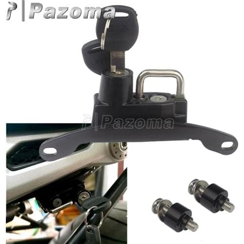 Left Side Black Motorcycle Helmet Lock Car-Styling Motorbike Helmet Lock Hook with 2 Keys Set For BMW R NINE T 2014 2015 2016