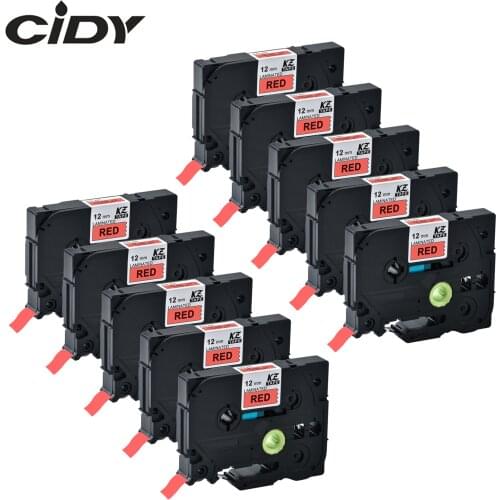 CIDY Black on red 10pcs TZe431 TZe 431 TZ 431 TZ431 TZ-431 TZe-431 Laminated Adhesive Labels Tape Compatible For Brother