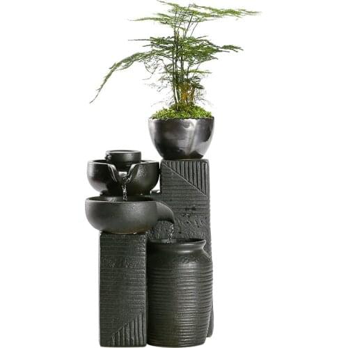 Chinese Stone Mill Water Fountain Decoration Office Desk Surface Panel Creative Rockery Landscape Decoration Home Furnishings