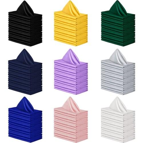 10pcs/lot Square Satin Table Napkins Soft Handkerchief Romantic Wedding Banquet Table Cloth Dinner Decoration Custom Napkins