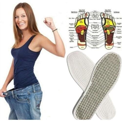 Unisex Magnetic Massage Insoles Foot Acupressure Shoe Pads Therapy Slimming Insoles for Weight Loss