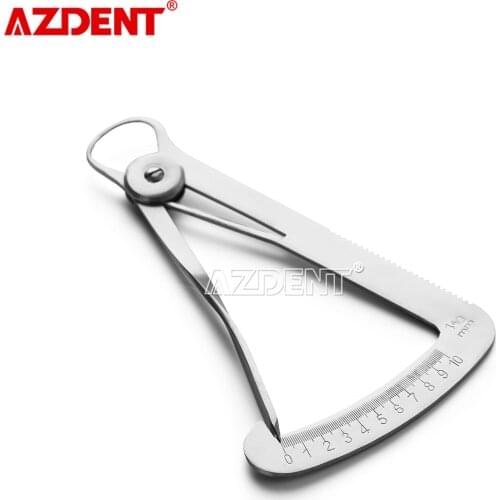 Dental Ruler Metal Gauge Oral Care Dentist Lab Surgical Thickness Autoclavable Triangle Caliper Stainless Steel Measuring Tools