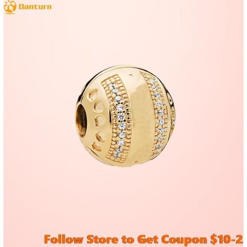 Fashion 925 Sterling Silver Beads Round Clip Charms fit Original Pandora Bracelets Women DIY Jewelry