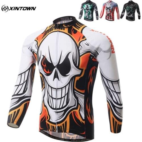 XINTOWN Mens Ropa Ciclismo Sportwear Cycling Jersey Bike Bicycle Long Sleeve Outdoor Cycling Clothing Top