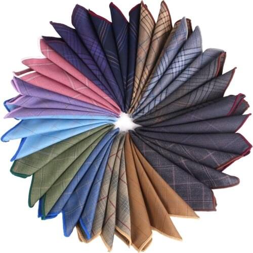 Men Pocket Square Suits Hanky For Men Plaid Mens Handkerchiefs Classic Suit Square Handkerchief Towels 23 cm x 23 cm