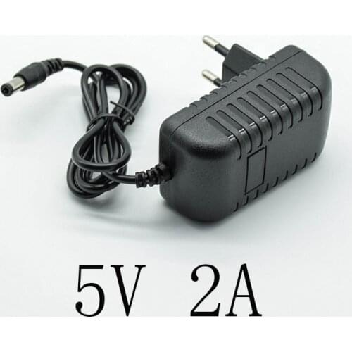 New 100-240V AC Converter Adapter DC 5V 2A/2000mA Power Supply Charger EU Plug 5.5mm * 2.5mm(2.1mm) AC to DC