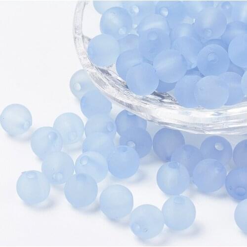 500g 4mm Transparent Acrylic Round Beads Mixed Color Frosted Beads For DIY Jewelry Making, Hole: 1mm; about 14000pcs
