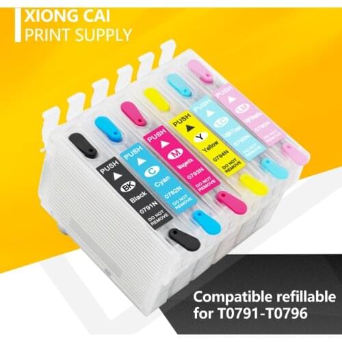 T0791 0796 empty refillable ink cartridge for Epson Stylus Photo 1400 1500W P50 Artisan 1430 PX650 PX660 700W 710W 720WD printer
