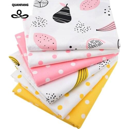 QUANFAG Twill Cotton Fabric For Sewing Cartoon Tissue Cloth Handmade DIY Quilting Baby Children Sheets Dress Material Half Meter