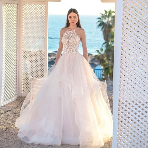 Custom Made Backless See Through Sexy Wedding Dress Elegant Robe De Mariage Appliques Beading Princess Wedding Gowns China