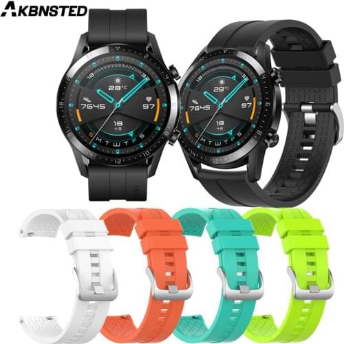 AKBNSTED 22MM Silicone Sport Strap For Huawei Watch GT 46MM/GT 2 46MM/Huami Amazfit GTR 47MM/GTR 2/Pace Smart Watch Wristband