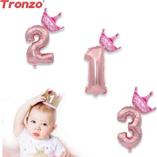 Tronzo Party Supplie Number Balloons 16/32inch Foil Wedding Balloons Birthday Party Decorations Kids For Baby Shower Girl Boy