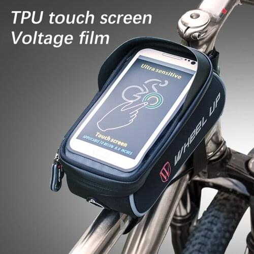 Bike Bag Bicycle Front Frame Handlebar Phone Bag Touch Screen Holder Case Pannier Waterproof Storage Mountain MTB Bike Bag