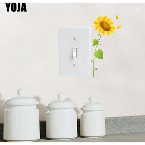 YOJA Nice Quality Lonely Long Sunflowers PVC Personalized Good Looking Switch Sticker Decor Wall Decal 15SS0227