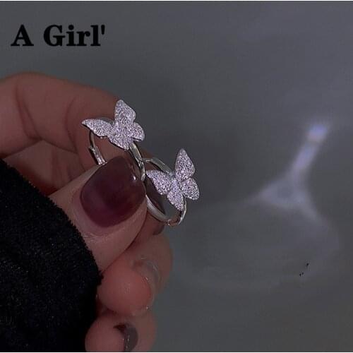 A Girl' New Crystal Butterfly Piercing Stud Earrings For Women Girls Wedding Party Jewelry Pendientes