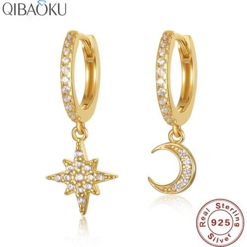 S925 Sterling SIlver Earrings Mini Bee Leopard Moon Map Hoop Earrings For Women Cute Butterfly Horse Animal Circle Earrings