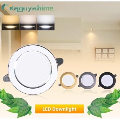 Kaguyahime 1/4Pcs LED Downlight Natural White/Warm/Cold Light Indoor Recessed Lamp AC 220V 240V Silver Surface LED Spotlight
