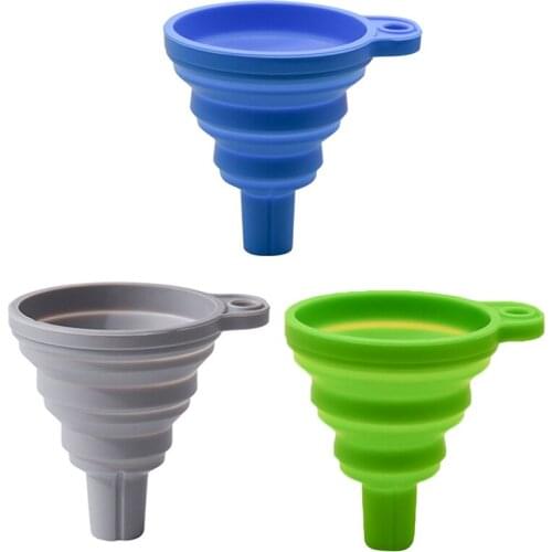 1Pcs Silicone Wide Mouth Funnel For Canned Collapsible Funnel For Liquid Powder Transfer Funnel Filter Kitchen Tools