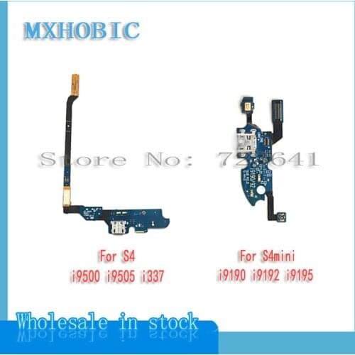 10pcs/lot charging port dock connector for Samsung GALAXY S4 i9505 i337 i9500 mini i9190 i9195 USB Charger Flex Cable with Mic