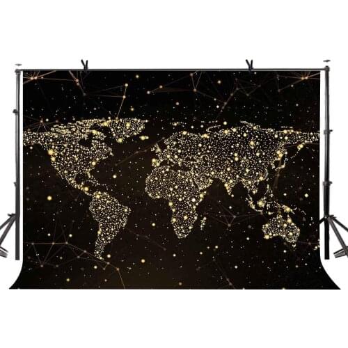 150x210cm World Map Backdrop Nebula World Map Photography Background for Camera Photo Props
