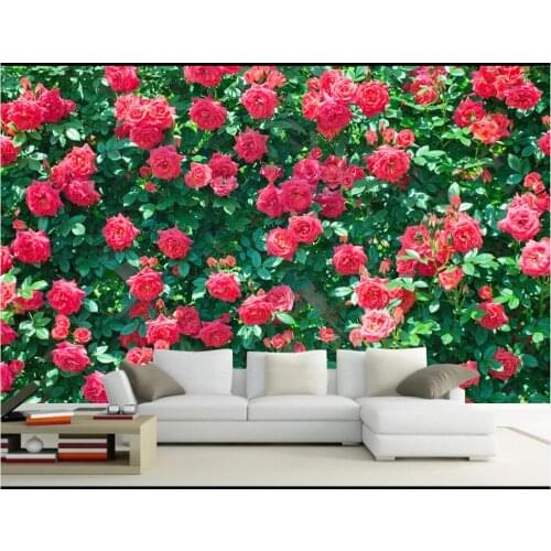 Custom photo 3d wallpaper Green plant rose flower tv background living room home decor 3d wall murals wallpaper for walls 3 d