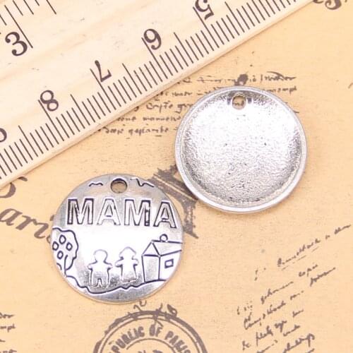10pcs Charms mama children home 22mm Antique Pendants,Vintage Tibetan Silver Jewelry,DIY for bracelet necklace