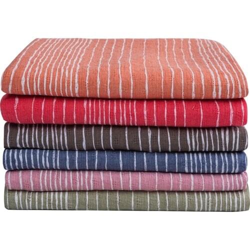 50x140cm Striped jacquard Cotton Linen Fabric DIY Tissue Patchwork Telas Sewing Baby Summer Clothes vest tecidos para costura