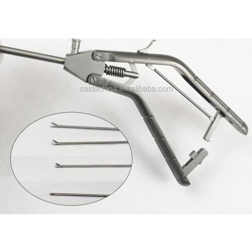 Abdominal surgery Titanium Pistol Handle Needle Holder, Curved Right Jaw,5mm needle holder laparoscopie