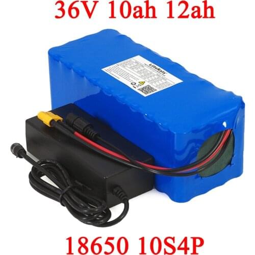 LiitoKala 36V 12AH 10ah Electric Bike batteries Built in 25A BMS Protection Lithium Battery Pack T/XT60 plug With 42V 2A Charger