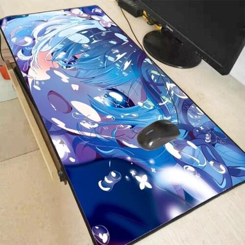 XGZ RE ZERO Anime Girl Large Size Gaming Mouse Pad PC Computer Gamer Mousepad Desk Mat Locking Edge for CS GO LOL Dota XL XXL