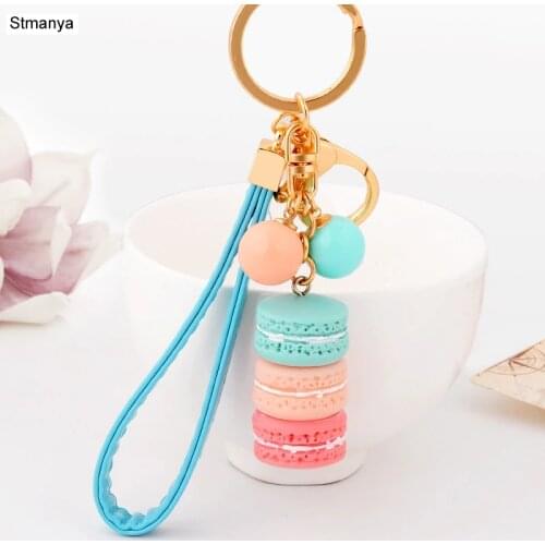 New Key chain France Macaron Keychain keyRing New Year Christmas Mother Friend Lover Gifts 17383