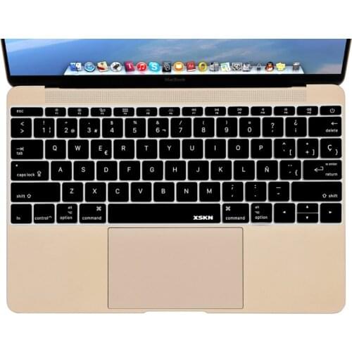XSKN Spanish Letters Top Quality Black Color Spanish Letters Spain Keyboard Cover film Skin for MacBook 12 inch, US Layout