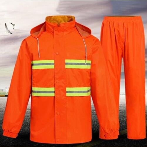 Raincoat Classic Breathable Rain Jacket Pants Contains Reflective Strip For Labor Workers Motorcycle Outdoors Camping Fishing