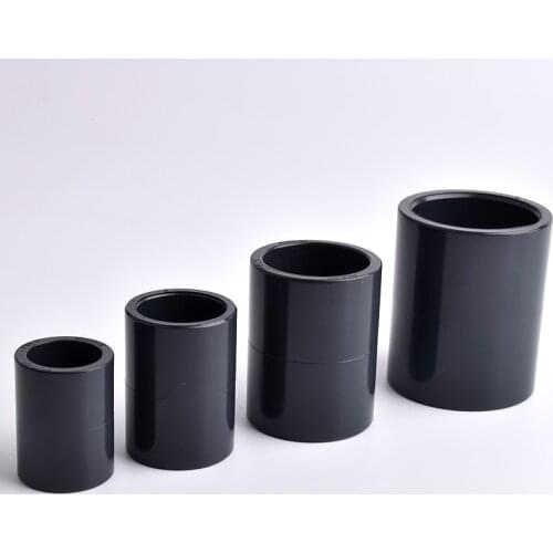 I.D 20~63mm Dark Grey UPVC Pipe Straight Connector Irrigation System Hydroponics Planting Frame Plastic Socket Connectors