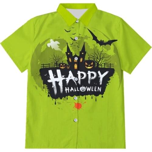 IFPD EU Size Horror Halloween 3D Print Button Shirts Hip Hop The Nightmare Before Christmas Male And Female Plus Size Shirt