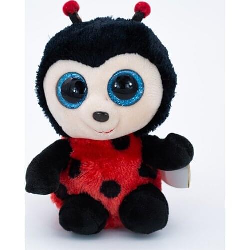 New 6" 15cm Ty Big Eyes Pea Velvet The Multi-Dot Ladybug Animal Toy Collectible Boy Girl Birthday Christmas Gift