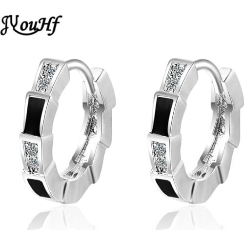 JYouHF Fashion Korean Gold Silver Color Circle Round Hoop Earrings for Women Female Classic Clear Cz Zircon Earring Jewelry Gift