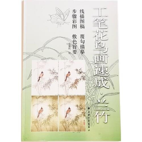 12Pcs Line Drawings of Chinese Meticulous Flower and Bird Paintings-Orchid & Bamboo Coloring Book for Adults 8K Big Size